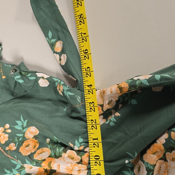 Shein Green Flutter Sleeve V-Neck Midi Dress 3XL - Picture 8 of 9